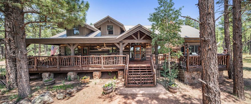 Bring the horses, the fishing rods & the s'mores! Privacy & Tranquility situated on 60 acres is pine & oak tree covered Bar W Ranch in Show Low/Lakeside ... located in the high country in Eastern Arizona's White Mountains complete with a 2 acre stocked lake. Enjoy a rich history, rustic touches & a stronghold of tradition that passes down from one generation to the next. Luxury Log home retreat w/gourmet kitchen including 2-Subzero refrigerators, Viking gas 6 burner + griddle, maple butcher block island, Granite Counter tops, Dutch made custom cabinets. Features 5 bedrooms, 4.5 bath which includes (1 bed) apartment in back of home for guests or caretaker. Gated entrance, entire property fenced and surrounded by USFS (US Forest Service). The perfect barn (4+ stalls) & multiple turnouts.