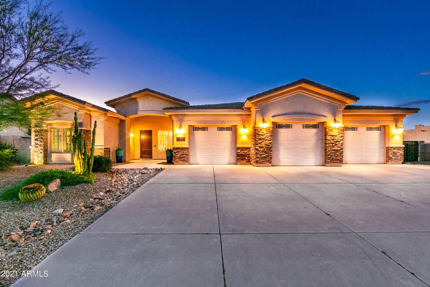 Luxurious 4 bedroom, 3 bathroom home with ALL the upgraded features you desire! Huge curb appeal, oversized 3 car garage (you gotta see it), 10ft ceiling height, 8 ft doors throughout the home, 2 living areas, spacious Owner's Suite with a bonus area, large dining room area with recessed niches, huge island in the kitchen with double ovens, office area, 42in staggered upgraded cabinets, split bedroom layout, and a backyard to drool over!  Custom built pergola with power, sit and take in the insane views of the Huachuca Mountains, extended covered patio, lush green grass and landscaping, RV gate, 7x7 storage shed and NO backyard neighbors!!!!  Come view this special property!