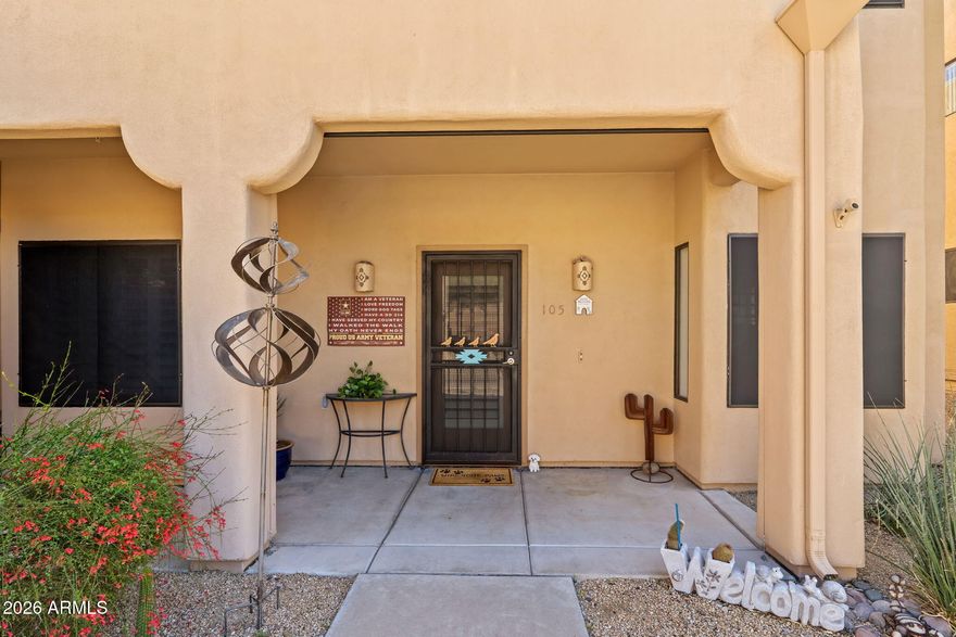 Updates Galore! HOA now includes Internet.. Everything has been touched.  Enjoy breathtaking golf course and Four Peaks Mountain views from this beautifully updated 2-bedroom, 2-bath condo in Fountain Hills. The inviting great room features an electric fireplace, creating a warm and relaxing space to unwind. The updated kitchen and bathrooms offer modern style and comfort, while the eat-in kitchen is perfect for casual dining. Step outside to the large back patio and take in the stunning scenery--ideal for morning coffee or evening sunsets. An electric sun screen on the front patio adds comfort and shade, allowing you to enjoy Arizona's outdoor lifestyle year-round. A perfect blend of views, updates, and easy living in one of Fountain Hills' most scenic settings.