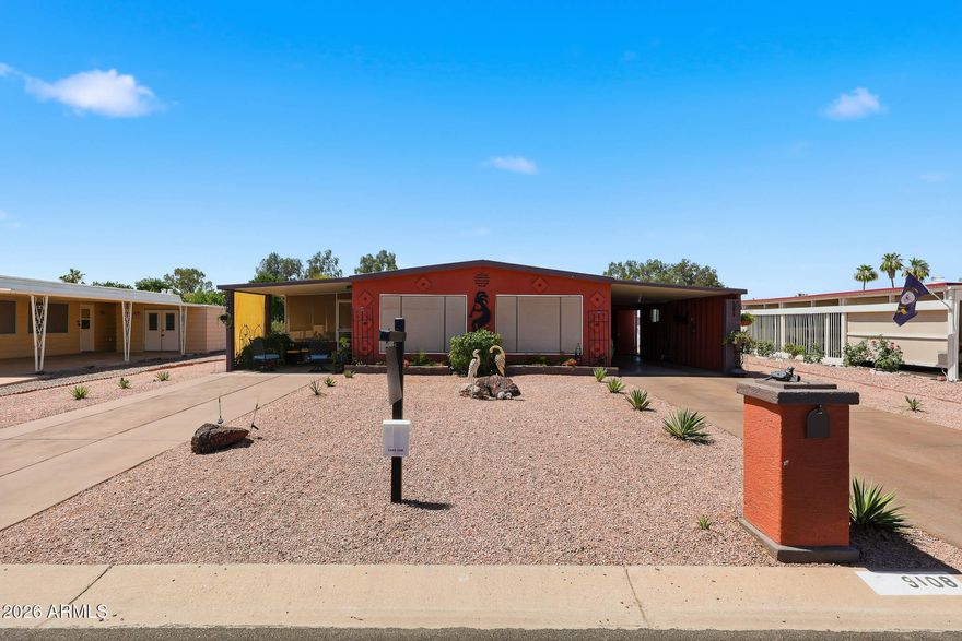 Welcome home! Note the updated Stucco as you arrive. Both open air and screened patios Upon entering the home, note the 12x24 ceramic tile flooring, thru out Arizona room and then flows in the main house, sealed to protect the grout!  What a great space for indoor and outdoor relaxing.  Once inside, note the new kitchen cabinets with all new quartz countertops and backsplash. Walls were removed to allow for an open concept and really modernizes the home.  Both bathrooms were updated and show very well and barely used.  Owner spent her own time, money and contractors to transform this home from ordinary to extraordinary!!!  Carport can cover a big truck or 2 cars, the carport also leads to a very neat and clean workroom, with bench and shelves. Low maintenance yard with no issues, hurry!