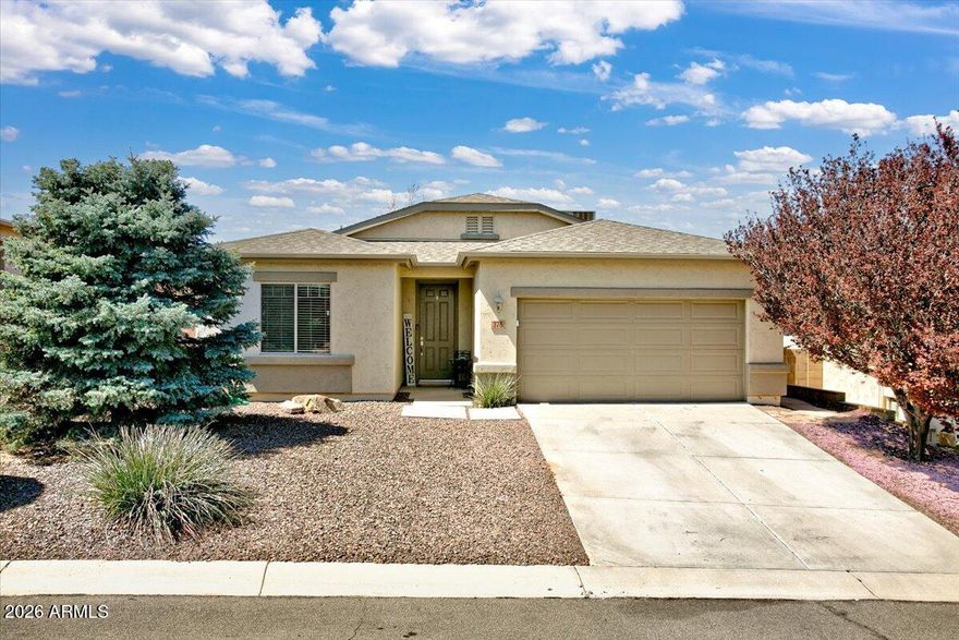 Located in desirable Highland Ranch, this well-maintained home offers a flexible and functional floorplan with 3 bedrooms plus a den--ideal for a home office or easily converted 4th bedroom. Enjoy energy efficiency with an owned (financed) solar system, helping keep utility costs in check. The inviting outdoor spaces feature beautifully designed paver patios, perfect for relaxing or entertaining. Inside, the kitchen shines with nearly new stainless steel appliances, complementing the home's modern feel. Roof and Hvac are appx. 8 yrs old! There is a park close by, as well as shopping.  A great opportunity to enjoy comfort, versatility, and smart living in a sought-after neighborhood.  Sellers have 2.75% VA that could be assumed by a VA eligible Buyer