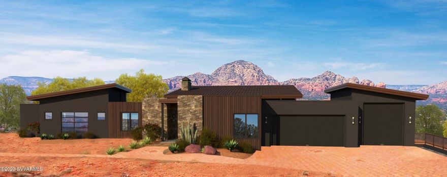 This stunning, modern residence (under construction) is designed to capture the spectacular, panoramic RR vistas & encompass the natural beauty that surrounds this property to create an exquisite, high desert retreat. Situated in W. Sedona on a 1.33-acre parcel this single-level home offers 3490 Sq. ft., 4 BR & 4.5 BA, 3 car garage + RV Bay (for sprinter vans). Outdoor living includes the spacious 1166 sq. ft. deck (approx) w/ firepit plus a  824 sq. ft. (approx) lawn.  Each element of the design has been thoughtfully curated to provide an exceptional living experience. Vast stretches of glass blend the boundaries between the dwelling & the desert. Luxury finished throughout! Easy Access to hiking & mountain biking. Built by Cavanaugh Custom Homes. No HOA.  See supplement. Wow views from the Great Room which features: Expansive picture windows framing the spectacular views, gas fireplace, ceiling fan and access to the outdoor living areas.

Large 1166 sq. ft. deck/outdoor living space with firepit facing RR views and ideal for entertaining
or .... quietly stargazing.

In addition to the deck -- an 824 sq. ft. yard has been added. Adding a second level for outdoor entertaining, lawn games, picnics etc.

The kitchen will be created for the Epicurean! Features include: magnificent views, abundant high-end cabinetry, Wolf appliances, large, granite island with sink, access to the deck plus a w/I pantry with coffee bar.

The Primary Suite takes in spectacular views & features: large w/I closet, spa-like bath with soaking tub and separate shower plus access to the deck.

Each spacious guest room has its own luxury bath with shower.
The two main guest rooms are in their on "wing."
The guest room by the Primary Suite is also designed to be utilized as an Office and will feature
Built-in bookcases.

Other features: Large 3 car garage with bay for Sprinter Style RV.
Large laundry room with sink
Paver driveway and walkways
Guest BR #2 with walk-in closet


This home is designed to bring a sense of connection with the RR views & nature of Sedona. To create a home that will impart an atmosphere of joy and inspiration to explore.

The photos of the home are conceptual renderings.
This home is: "To be built".

Features Include:

1166 sf. ft. deck/outdoor living area
1015 sq. ft -2 car + RV garage (Sprinter Van)
824 sq. ft. Lawn area
9-12 ft. high ceilings,
Wolf Appliances,
Quartz, marble & granite countertops,
Upgraded Hardwood & tile flooring
European (Italian) Cabinetry
On sewer and natural gas
Short term rentals allowed
Horses allowed

Changes since previous listing:

Total area increased by 1536 sq. ft. 
Elevated building pad to take in even better views
Increased sq footage of home from 3090 to 3490
Added a BR and Bath
Increased the size of the deck
Added an 824 sq. ft. lawn/yard area
Upgraded the flooring allowance
Added exterior rock work
Water softener
Recirculating Hot Water
Upgraded Cabinetry
Upgraded Flooring


Private Lending is now available for this Luxury W. Sedona residence:
2945 Red Hawk Lane Sedona, AZ 86336


Check out these competitive terms:

Interest Rate: 7%
Interest only payments -i.e.: lower monthly payments
Term: 3 years Available loan amount:
$1,800,000
No Prepayment Penalty No Points
No Origination Fee No Appraisal Fees
No Lender Broker Fees
Buyer to pay Loan Servicing and Impounds costs related to the loan.
This simpler loan option will save time & money!