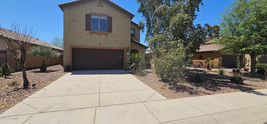 Spacious two-story home located in Martin Valley featuring 2 bedrooms, 2 bathrooms, and a large upstairs loft that could function as additional living space, office, or game room. The home offers an open kitchen layout, upstairs laundry, covered patio, and low-maintenance desert landscaping. Conveniently located near Coolidge, Casa Grande, and I-10 with mountain views and easy access to local amenities. Great opportunity for an investor or buyer looking to personalize a home and build equity. REO property being sold as-is