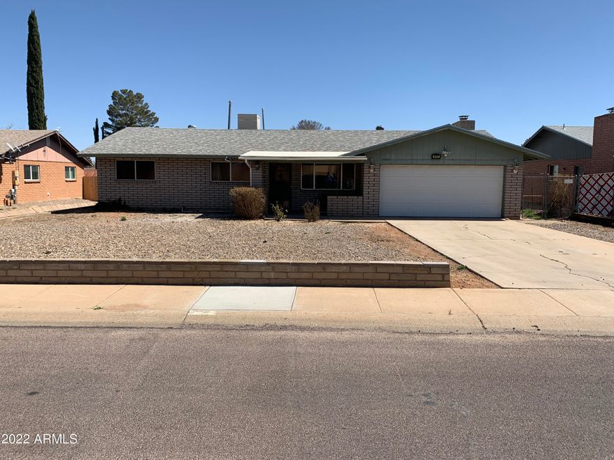 This 3BD/2BA/2CG, 1516 sf home centrally located in Sierra Vista, AZ is not too far from Fort Huachuca, shopping, and schools. This home has freshly painted walls and cabinets, new granite countertops, new light fixtures, and refrigerator.  Too many upgrades to list here! The home includes a great room, an outside Arizona room, two storage sheds, and a two-car garage. This home will not last long. Call today!