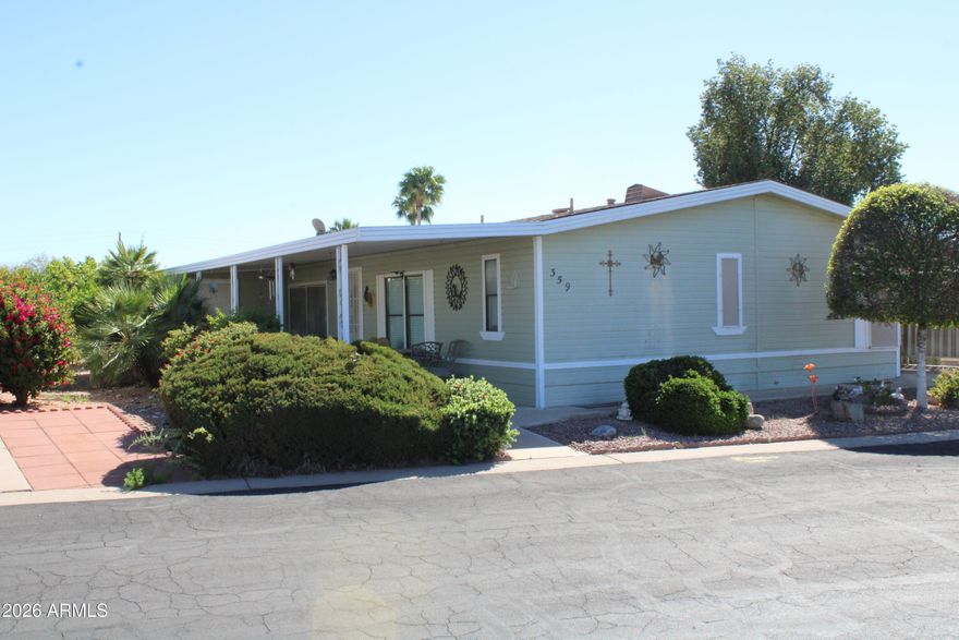 Nestled in a vibrant 55+ community, this beautifully maintained manufactured home blends comfort, convenience, and charm in all the right ways. Whether you love hosting guests or simply enjoy having extra space to unwind, this home offers two full master bedrooms, each designed for privacy and relaxation. Both suites feature generous layouts and easy access to their own bathrooms--perfect for comfort and flexibility.You'll enjoy a bright, open living area that flows effortlessly into the kitchen and dining spaces. Outside, the property includes two storage sheds, giving you plenty of room for tools, hobbies, or seasonal decor, This welcoming 55+ community offers a lifestyle that feels like a year-round vacation. Seller  will give a $2,000 credit allowance for help with new carpet.