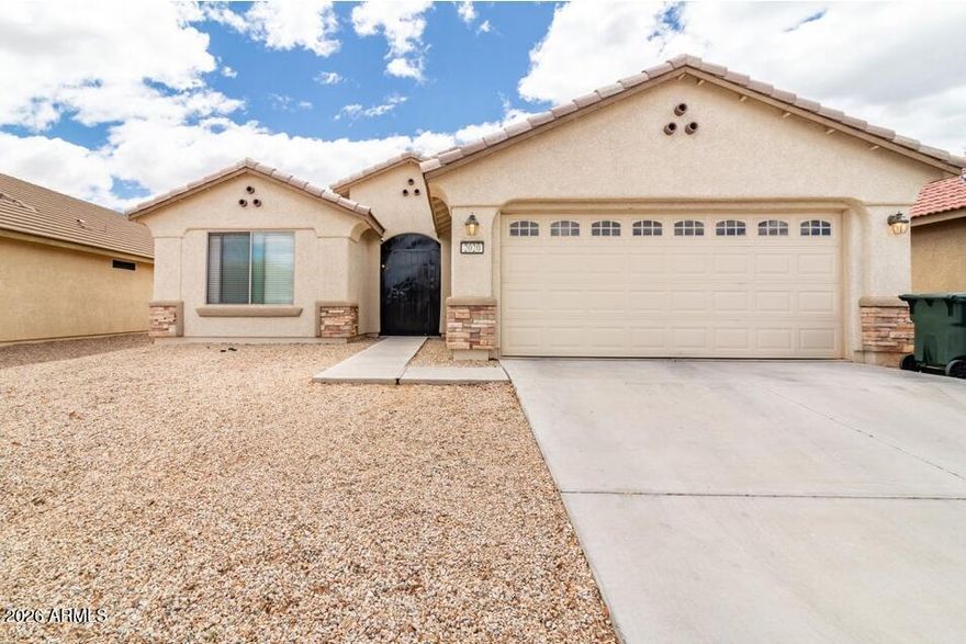 This impressive 3-bedroom, 2-bath single-story home in Sierra Vista has it all! Spanning 1,778 sq ft and built in 2009, the home features a tile roof, stucco exterior, double-pane windows, central A/C, and gas heat built for Arizona comfort. Go green and save big with owned solar panels That will be paid off at closing and charge your EV at home with the EV charger in the attached garage. Spacious layout includes a walk-in closet, ceiling fans throughout, and washer/dryer included. Relax on the patio in your private backyard. No HOA and all appliances convey.