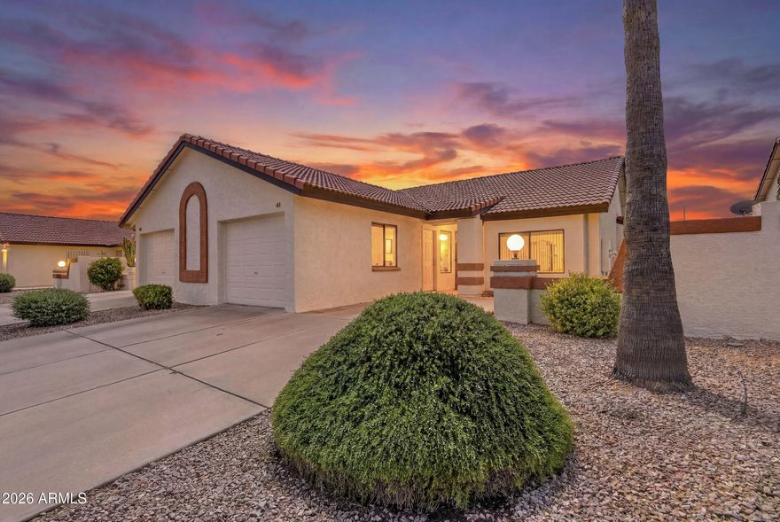 Welcome to easy living in this beautifully maintained home tucked away in a quiet 55+ community! This home offers no neighbors directly in front providing peaceful surroundings and a private backyard. All appliances and furniture can stay with the home if preferred, making this a truly move-in ready opportunity!

Designed for low maintenance living, the home has a spacious layout with  two primary suites - each with its own bathroom. Major improvements include a newer roof, new A/C system, exterior paint, updated electrical breakers, and solar screens, giving you peace of mind and energy efficiency.

Enjoy the benefits of an active adult lifestyle with access to community features include a heated pool, clubhouse with billiards and library, and an active calendar of social events - per for staying social and engaged. Close to shopping, dining, golf, spring training, theaters, museums, hiking, boating, medical facilities and more.

Whether you're looking for a full-time residence or a seasonal retreat, this home offers comfort, convenience, and a central location you'll love. Come see it today!