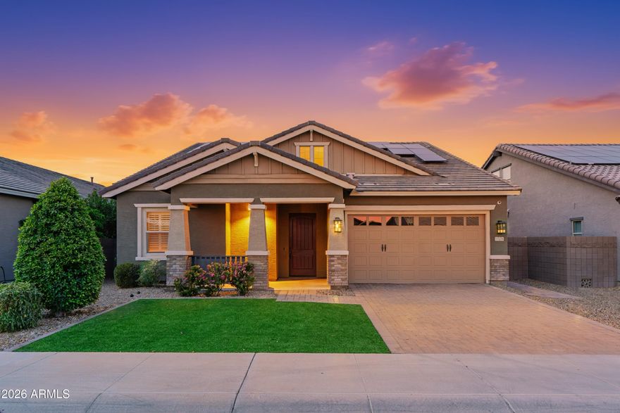 Beautifully Updated Home in Estrella Commons - This move-in ready 4-bedroom, 3.5-bathroom home in Estrella Commons checks all the boxes. With 2,706 sq. ft., tall ceilings, and spacious bedrooms, there's plenty of room for everyone. The kitchen, bathrooms, lighting, and sound system have all been updated -- just move in and enjoy.
Out back, you'll find a paver patio and custom pool that are perfect for Arizona summers. Whether it's a weekend BBQ or a relaxing evening swim, this backyard is ready for it.
A great home in a great community