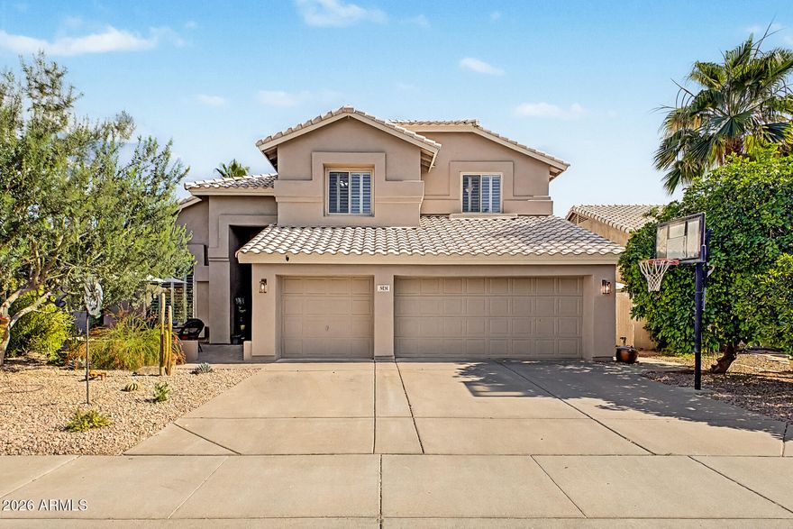 Nestled on a quiet cul-de-sac in the highly desirable Harmon Ranch community, this stunning T.W. Lewis home offers the perfect blend of comfort, style, and location in sought-after Northwest Chandler 85226 within the acclaimed Kyrene School District. Conveniently located just minutes from Tempe, Phoenix, shopping, dining, and freeway access, this beautifully updated 5-bedroom, 3-bath home is designed for both everyday living and unforgettable entertaining.
The thoughtfully designed floor plan features four spacious bedrooms upstairs and a full bedroom downstairs--ideal for guests, a home office, or multigenerational living. At the center of the home is the beautifully updated open-concept kitchen showcasing granite countertops, a dramatic center island, reverse osmosis system (2025), gas range and oven.

Step into your private backyard retreat featuring open views with no two-story neighbors behind, lush desert landscaping, pool deck (2025), mature orange, fig, and pomegranate trees, low-maintenance turf, a putting green, Sunbrella curtains, and a sparkling oversized pool--perfect for entertaining or enjoying peaceful Arizona evenings.

The charming front patio (2022) with steel security double doors (2022) includes space for outdoor dining and relaxing. The yard and garden has been lovingly maintained without pesticides and thoughtfully supports pollinators, creating a naturally vibrant outdoor environment.

Additional highlights include energy efficient windows, a spacious 3-car garage, plantation shutters, custom curtain rods and drapes that convey, and the enduring quality and craftsmanship T.W. Lewis homes are known for.
This is more than a home--it's a lifestyle opportunity in one of Chandler's most desirable neighborhoods.