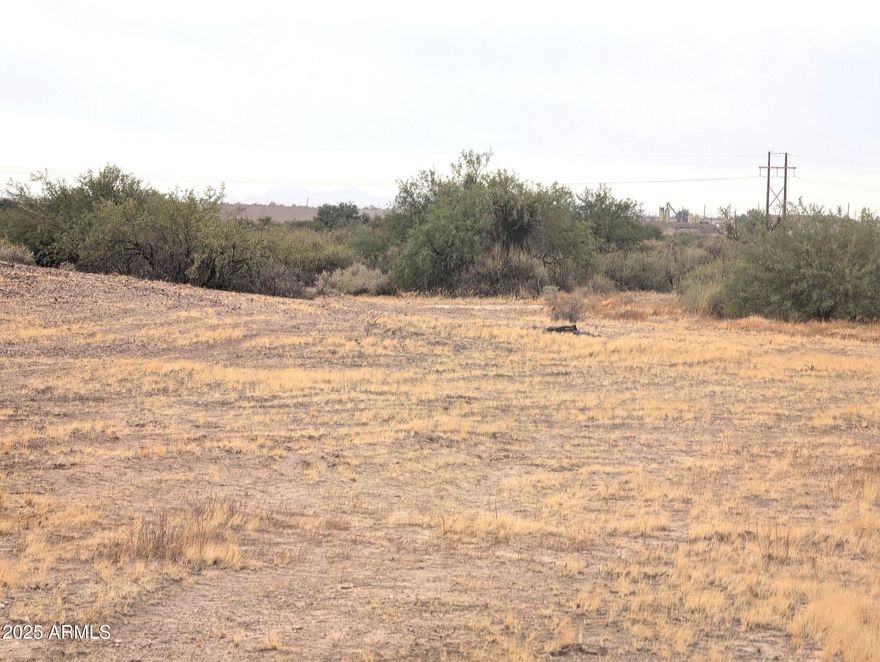 Level 1.26 acre lot with shared well. Power is almost to the lot.  APS has a credit that will pay up to $10,000 of the cost of extending power to you. 10 minutes to the Walmart in Coolidge. Only 10 miles to downtown Florence.  Gila Indian reservation to the west. Up and coming area. NO HOA. No time limits for building. Mobile or manufactured homes allowed.  For additional fee seller will completely fence the entire 1.26 acres including 20 ft entry gate post with a top rail no climb fence.