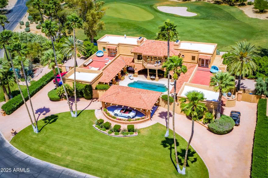 There is ultra-luxury, and then there is this true Unicorn, Statement Property, and Trophy Estate. This award-winning, completely rebuilt, corner golf green home is located in the most expensive neighborhood in the Southwest United States. In addition to the five centerpiece Unicorn features described below, this Legacy home's Unicorn status is underscored by its designation as the #1 Single-Family Home rental in Arizona with $51K in monthly rental revenue. This turnkey home's distinguished prior mid-term (multi-month) vacation rental tenants include A-list celebrities, superstars, and even billionaire tenants arriving in personal helicopters while renting this home. This Santa Barbara estate occupies the best lot in the heart of a storied Paradise Valley neighborhood, where homes that have sold for $15M+ would rent (even on their best day) for less than half this home's rental revenue of approximately $51K per month. Therefore, this Unicorn home is a monetized hard asset. The difference in the valuation of a monetized hard asset (for example, Facebook with advertising revenue) and an unmonetized hard asset (for example, Facebook without advertising revenue) is night and day.

The standard ultra-luxury market's Cap Rate of 2% and Operating Income (NOI) of $400K yield a home valuation of $400K/0.02=$20M. This $20M is a conservative estimate because it does not take into account the huge premium for the following five Unicorn centerpiece features that no other home in the world has:
(1) Floodlit Championship Golf Green for Night Golf: This is the only home with the ability to play night golf and evening golf on a floodlit championship golf green with direct frontage on a championship golf green, instead of an artificial putting green in an ordinary backyard. 
(2) Prime Corner Location: Within a corner lighted championship golf green (a green ocean) location, at the nexus of four different holes (Holes 3, 4, 15 and 16), this perched promontory home and corner golf green lot are elevated in height with only one adjacent neighbor and private security patrol in the heart of Paradise Valley's acclaimed subdivision in this Audubon Bird Sanctuary designated area. This home towers over all other homes in the neighborhood with expansive 360-degree golf green, golf course, and mountain views from the home's 32 massive UV-protected double-paned picture windows, 20 glass French doors, and 3 colossal balconies and view decks.
(3) Direct frontage on a Championship Golf Green with dynamic views of birds and birdies. Less than 1% of Golf Course homes are Corner Golf Green homes. 
(4) Mountain views of both Mummy Mountain and McDowell Mountains. This home has beautifully landscaped, peaceful grounds with 27 palm, citrus, and eucalyptus trees. 
(5) Extreme privacy with true indoor-outdoor resort-style living because of the interior, palatial courtyard (enclosed on all four sides) with a Roman skinny-dipping pool, Grecian columns, Finnish Sauna, and a Tournament-sized 12-foot snooker table imported from a castle in England, located in an Arizona Room with motorized shades.

Instead of buying inferior, boxy, retail-store-look-alike new construction homes, discerning and smart buyers look for Unicorns that are a great store of value when it comes to their real estate, stock, and art purchases. Unlike other homes in the neighborhood that do not have direct access to the golf course (without having to walk through the town's roads) in this Zen Retreat home you can take early morning, evening and night golf course walks straight from the master bedroom wing's sideyard door as if the golf course in the most expensive zip code was your own backyard of 10 acres, and your dogs will never ever have to see a leash again in your own personal golf course private park that also happens to be very near the new Ritz Carlton resort with America's longest swimming pool. 

Turnkey home has upgraded mobile app home automation systems (for security, HVAC, pool, landscaping), timeless finishes and cutting-edge features including Wolf & Thermador appliances, custom cedar, mahogany & aged cherry cabinetry, tumbled marble backsplashes, new PebbleTec pool with spa & outdoor shower, Marge Carson & Ralph Lauren furnishings, Master bedroom wing with true Finnish sauna room & skylight jacuzzi, temperature controlled surround showers, Travertine & Terracotta floors, textured Venetian stucco with chip-resistant bullnose wall corners, gourmet kitchen with warming drawers & large picture windows overlooking a championship golf green, remote-controlled Levolor shades in all 20 French glass doors & 32 picture windows, plantation shutters, enormous side yards and front yard with circular driveway with tallest palm trees in Paradise Valley, carport & outdoor surround sound, water features and four wood-burning brick fireplaces.

Lord Byron wrote: "There is pleasure in the pathless woods, there is rapture in the lonely forest, there is society where none intrudes, and music in its roar. I love not Man the less, but Nature more." These words best capture the timeless spirit and class of this beautiful Unicorn home that has won several prestigious international awards, including the coveted 300 point-validation Airbnb Luxe status award, the highest possible Top 1% award, the Guest Favorite award, and the Gold Badge award. Location and cashflow are everything in real estate, and this home has both - the best location (with a distinctive regal Unicorn home on the best lot) and the resulting best cashflow as evident by the fact that it is the #1 rental.