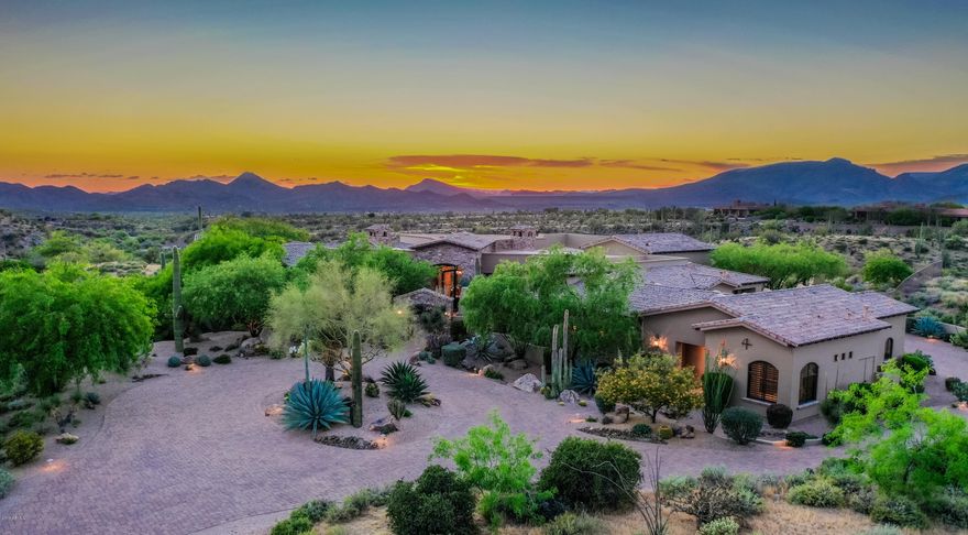 Peace and serenity abound in this magnificent Home on 4.6 acres in gated, highly desirable Ocotillo Ridge Estates. Ideal Multigenerational Family compound with split floor plan, 5 Bedroom Suites, plus Casita. Be awed by the immediate views through the Home to a panorama of mountains. Enjoy breathtaking Sunsets both inside and outside of this single level Family Home. The Great Room style Kitchen is open to the Family room with an automated telescoping glass wall, inviting quality time with Family & Friends. Enjoy resort style backyard with outdoor Kitchen & Ramada, Fire Pit & Fireplace seating areas, sparkling Swimming Pool with waterfall. Revel the beauty of nature across the Preserve to the peaceful mountains. Just minutes from quaint dining and shopping, yet feels remote and peaceful.