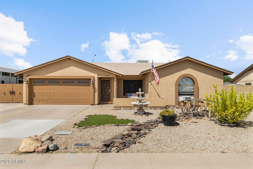 Sparkling diving pool, RV gate, and no HOA - backyard living at its best! Beautifully updated 4 bed, 2 bath home offers the perfect blend of comfort, upgrades, and outdoor enjoyment. Outside is a private retreat featuring a sparkling 10-ft diving pool, covered patio, RV gate, and amazing landscaping on a spacious lot - ideal for entertaining or relaxing under the Arizona sun. The covered patio overlooks the lush backyard, creating a seamless indoor-outdoor experience. Inside, the home features upgraded finishes and a functional layout designed for everyday living. The kitchen offers large hardwood cabinets with plenty of storage space for all your needs. With no HOA, a large lot, and standout outdoor features, this home is a rare find that combines flexibility, style, and lifestyle.