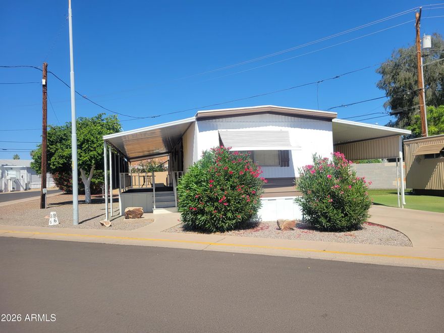 Well kept and fully furnished home in the gated, 55+, active adult community of Trail Riders Ranch! Enjoy your spacious porch in the mornings, as you sip your coffee! Just steps away from the pool, you will enjoy soaking up the sun and cooling off in the warmer summer months! This home has ample storage, an open living area, and sits on a corner lot! Welcome home!