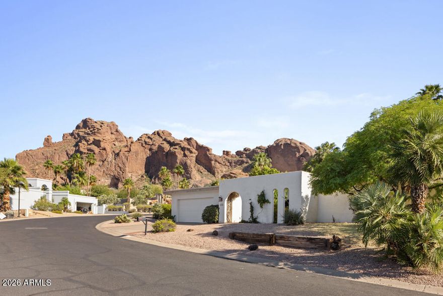 Discover this spacious 5-bedroom, 3-bath home situated on a generous 19,000 sq ft lot in Camelback Canyon Estates. Enjoy phenomenal views of the red rocks of Camelback Mountain and the iconic Praying Monk from multiple vantage points. The oversized, interior lot is one of the best in the sub-division, ideal for an end user or investor seeking to create a scenic, private retreat. Camelback Canyon Estates offers a serene, upscale setting with convenient access to nearby dining, hiking, and mountain recreation.