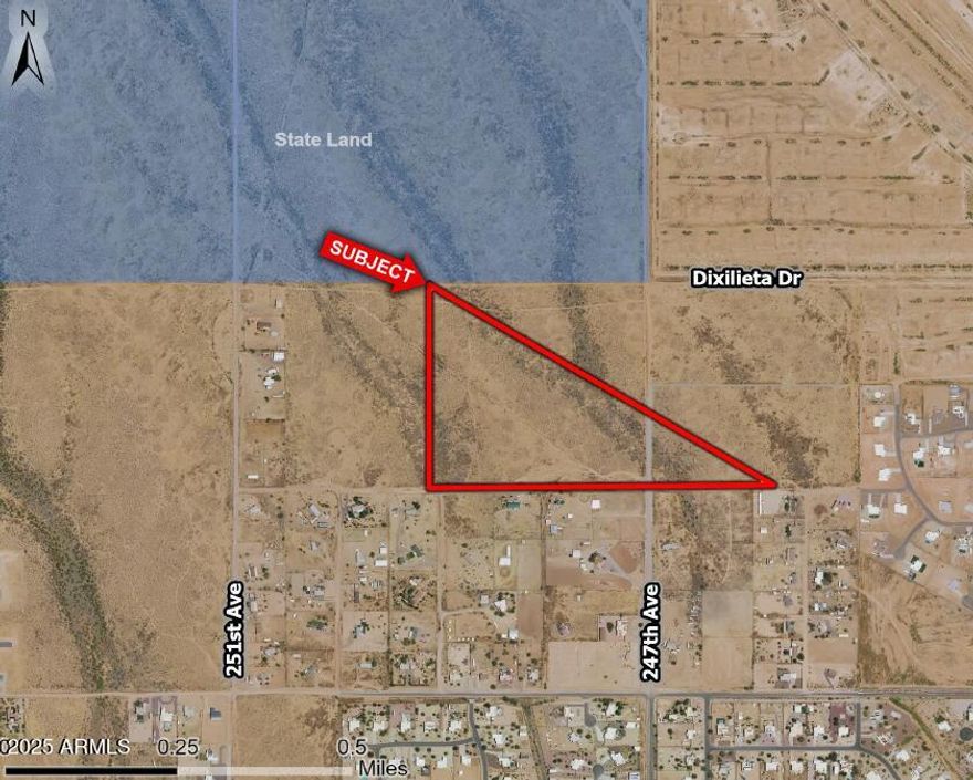 Excellent opportunity located in the direct path of growth.

Ideal for Industrial and Commercial uses, with unique ability to provide auxiliary services to the near by BNSF logistics park.

Situated just off Patton Road, this site benefits from easy accessibility as well as privacy with state land neighboring directly to the North.

Located just East of 255th Ave, this property will also be a main beneficiary of the proposed Wild Rose Parkway- A major North/South arterial that will connect the Sun Valley Parkway to the US-60.

With zero floodplain impact and minimal holding costs, this site is poised for success.
