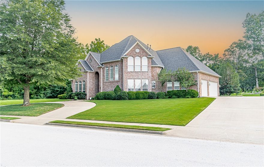 Showstopping Rogers home in an amazing location! This immaculate Manors Subdivision home offers endlesses amenities including a library/office space, spacious media room, a two way fireplace visible from both the living room and family room, and so much more! The relaxing master suite showcases a tray ceiling, his and hers closets and an ensuite bathroom with a double vanity, soaking tub and separate shower. Sitting on a pristinely landscaped 1.74 acre lot, this home provides a great space for entertaining with multiple outdoor seating areas featuring a stone fire pit and uplighting. Home is wired for sound. Upgrades include a new roof in 2019, professional epoxy flooring in the garage in 2020, newly installed Ion Generator in the air system, 3 new HVAC Systems (1 in 2018, 2 in 2019), and more! Just seconds from the Pinnacle Hills Promenade, the Walmart Amp, the Greenway Bike Trail, local schools and with easy access to I49, you could not ask for a more ideal location. Welcome home!