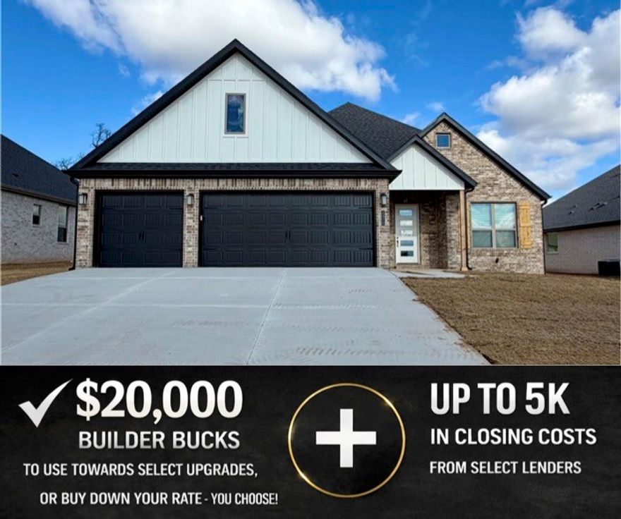 The Hornbill floor plan features 2,310 sq ft of thoughtfully designed living space. Garage depths range from 20 to 24 feet, providing ample room for vehicles, storage, or hobbies. This two-story home offers an open-concept living, dining, and kitchen area, perfect for entertaining and everyday living. The kitchen is equipped with stainless steel appliances, a composite granite sink, and a push-button garbage disposal, combining style with functionality. The primary suite is conveniently connected to the utility room, adding everyday ease and efficiency. With spacious bedrooms, modern finishes, and a well-planned layout, this home delivers comfort, practicality, and quality craftsmanship throughout. For a limited time, Builder Incentives: $20,000 Builder Bucks to use towards select upgrades, appliances, or buy down your rate – you choose! Plus up to 5K from select lenders. For a total of up to 25K with lender incentives! Fence, blinds, and gutters are all included.