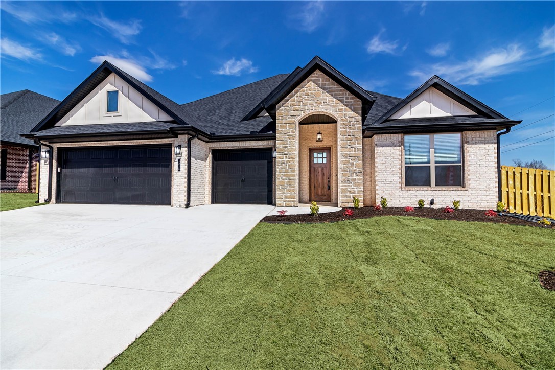 New construction, corner house with 4 bedrooms, 2 baths, and a 3 car garage! This one level home with open/split floor plan has tons of storage including a huge master closet and walk-in pantry! Features include a gas fireplace, granite counters throughout, low e windows, cellulose insulation, wood floors in living areas, ceramic tile in wet areas, carpet in bedrooms, stainless appliance package, 2" faux blinds, gas water heater, and insulated garage doors! Exterior includes full gutters, privacy fenced back yard, and professional landscaping! The covered back porch has a corner fireplace with wiring for cable and plumbing for gas grill. Come tour your future home today! Up to $10,000 in closing costs with preferred lender.