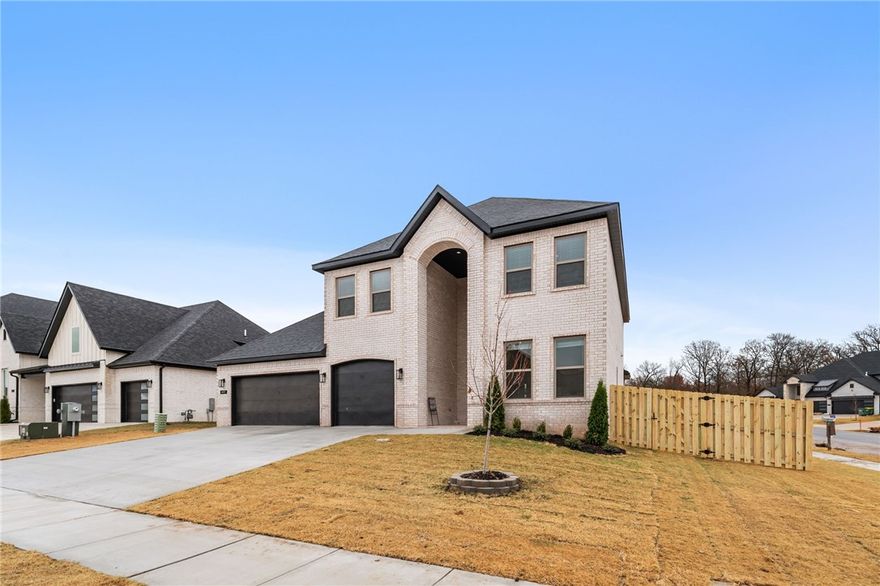 Builder is offering up to $10,000 toward closing costs, interest-rate buydown, or appliances with an acceptable offer! The brand-new Charleston plan is a showstopper loaded with upgrades. Perfectly positioned on a corner lot, this home welcomes you with a 2-story entryway filled with natural light and windows at every turn. Enjoy soaring vaulted ceilings and a floor-to-ceiling quartz-wrapped fireplace as the main focal point. The kitchen includes cabinets to the ceiling, walk-in pantry, quartz waterfall island, & elevated lighting. The primary suite features a soaking tub, dual vanities, 2 closets, & shower with rainfall head. The main level also offers a full bed & bath plus laundry. Upstairs provides two addl. beds, full bath, and a flex space ideal for a 2nd living area or office. Step outside to a covered back patio perfect for crisp mornings or golden hour, complete with gas stub for easy grill hookup. Storage lover's dream! Enjoy a community clubhouse & pool, pond with walking trails, and more in phase 2.