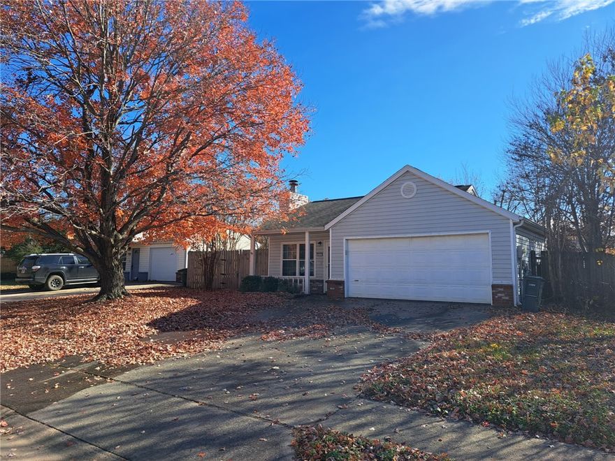Welcome to 3237 W. Woodfield Way, a charming residence nestled in the heart of Fayetteville, AR. This home boasts two bedrooms and two full bathrooms. The house is equipped with all-electric appliances, ensuring energy efficiency and ease of use. The central heat and air system guarantees a comfortable environment, regardless of the season. For your convenience, a washer and dryer are provided, making laundry days a breeze. The kitchen comes complete with a refrigerator, ready for all your culinary adventures. Step outside to discover a large, fenced backyard to host get togethers. Just 2 miles from the University of Arkansas, 3 miles from Dickson Street and 1 mile to I-49 this house is the perfect place to call home. Application and pet fees apply.
