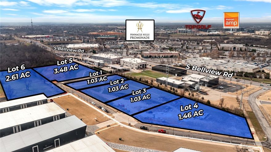 Prime 12.76± acre development opportunity in the heart of Pinnacle Hills—NWA’s fastest-growing entertainment district. Ideally located between Fortune 500 companies Walmart and J.B. Hunt, and adjacent to Pinnacle Hills Promenade Mall. Property offers frontage on 31st Street, Hampton Rd, and Green Acres with excellent visibility and access. Directly in front of the gated, high-end Marque Collection Suites community. Surrounded by premier dining, shopping, entertainment, Mercy Hospital, Razorback Greenway trails, and quick access to I-49. Area seeing rapid growth with apartments, townhomes, restaurants, and retail underway. Ideal for mixed-use, multifamily, hospitality, entertainment, or upscale retail. Willing to split. 
Zoning: T5.2 Towncenter Medium | T2 Rural | UT-RC Future Land use