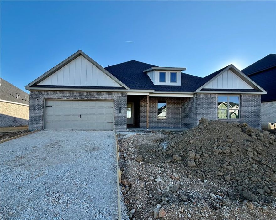 Bariloche offers the perfect balance of quiet suburban living and convenience. Located just off Highway 412, residents enjoy quick access to I-49, and nearby sports and entertainment venues. Welcome to the Holly plan this 4-bedroom, 2.5-bathroom home offers 2,178 heated square feet of living space on a 0.16-acre lot. The open-concept layout features a spacious living area, dining space, and a well-appointed kitchen with ample cabinetry and counter space. The primary suite includes a walk-in closet and private bath, while three additional bedrooms provide flexibility for family, guests, or office use. Additional highlights include an attached 2-car garage and covered back patio.