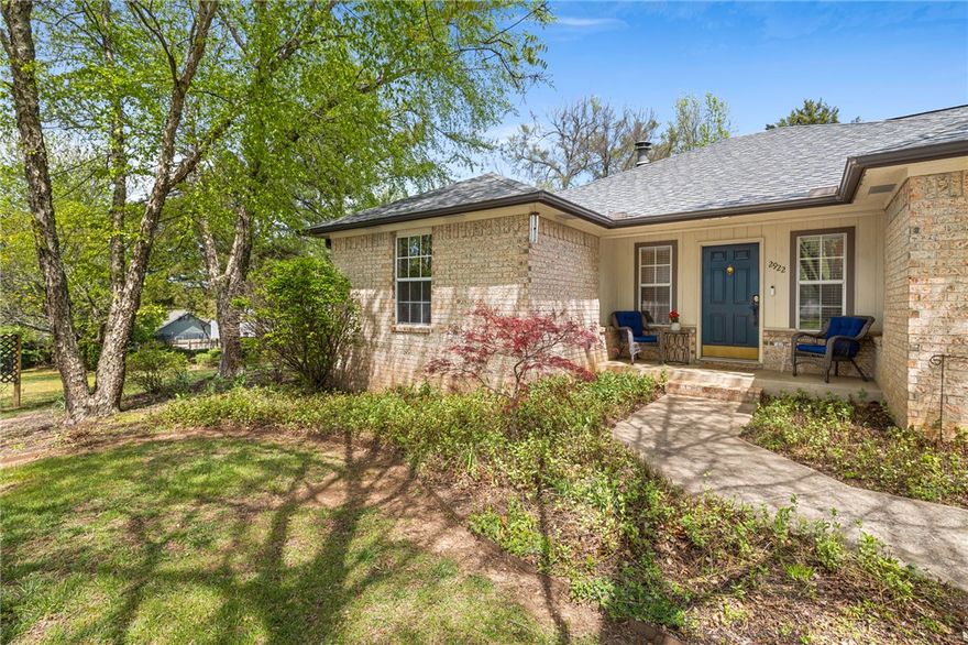 Beautiful ranch-style home with an open, inviting layout and a sunroom overlooking a peaceful, fenced backyard. This 4-bedroom spilt floor plan offers both comfort and privacy, with a spacious primary suite, dual vanities, walk-in shower, and a large walk-in closet. The kitchen features white cabinetry, ample counter space, and multiple dining options including a formal dining room, eat-in kitchen, and breakfast bar, ideal for everyday living and entertaining Recent updates include LVP flooring throughout (no carpet) and updated lighting in the main living and kitchen. A whole-home generator adds convenience and peace of mine. Situated on approximately 2/3 of an acre in a serene, park-like setting, this home is within walking distance to shopping, fitness, and dining, and less than one mile from elementary and middle schools. Enjoy close proximity to the Razorback regional Greenway & Lake Fayetteville Trail, offering miles of scenic walking and biking. Convenient access to N Crossover and I-49 makes commuting easy.