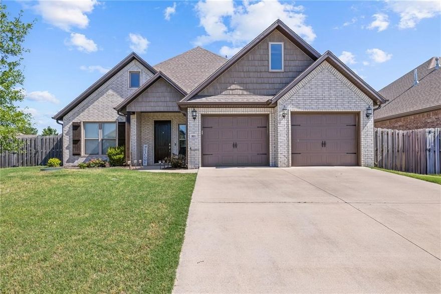 Spacious and thoughtfully designed, this 4-bedroom, 3-bathroom home is perfect for both everyday living and entertaining. The open floor plan fills the interior with natural light, while the kitchen shines as the heart of the home—featuring ample cabinetry, a generous island, and room to gather. The main level hosts the primary suite with a private bath, walk-in closet, and direct access to the laundry room for ultimate convenience, plus an additional bedroom and full bath. Upstairs, you’ll find two more bedrooms, a shared bath, and plenty of attic storage. Step outside to a welcoming patio, ideal for cookouts or relaxing evenings.