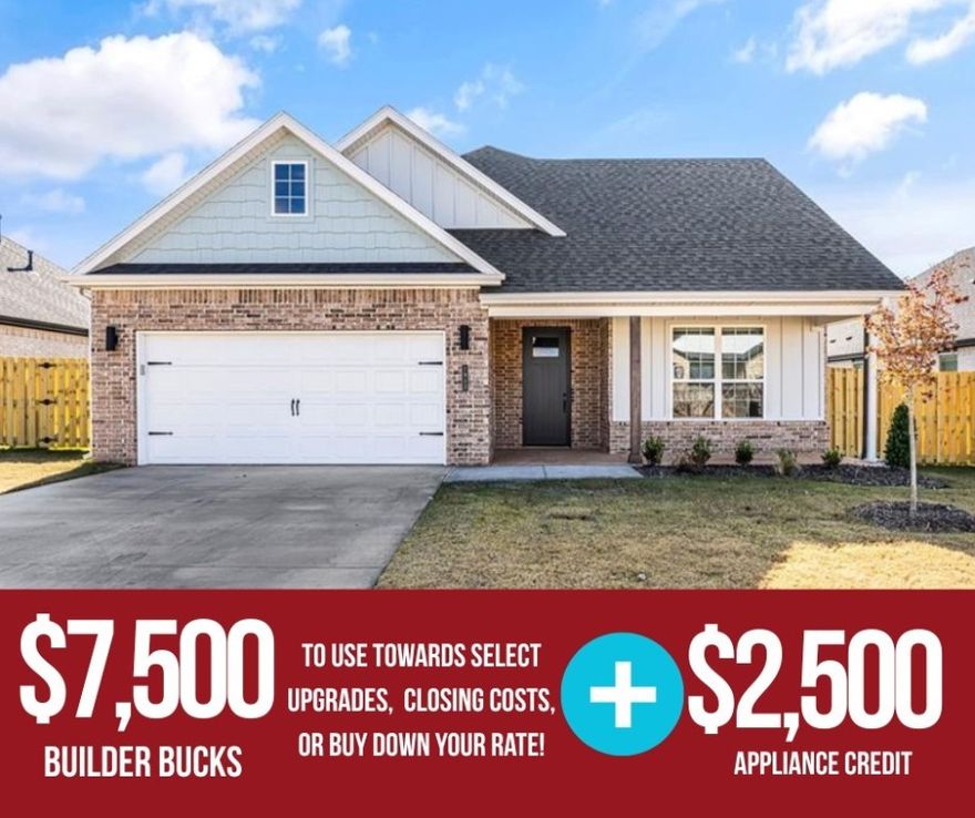 Beautiful New Construction in Yorktown. The Stork floor plan, offers 2,009 sq. ft. of thoughtfully designed living space.Step inside the open-concept living, dining, and kitchen area, the professional-style gas cooktop with an exterior-vented hood provides superior performance for the home chef, while the stylish finishes throughout create a warm and inviting atmosphere. The primary suite connects directly to the utility room for ultimate convenience. This home also features 2.5 baths, a two-car garage, and both a covered front porch and back patio. Enjoy outdoor comfort and entertainment with the pre-wired fan and TV hookup on the back patio and a privacy-fenced backyard for added seclusion. 
For a limited time, Lower your interest rate with $7,500 from the builder + $2,500 appliance allowance + up to 4k in closing costs from select lenders. For a total of up to 14K with lender incentives. Fence, blinds, and gutters are all included.