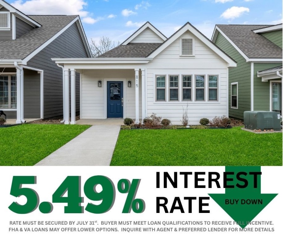 5.49% INTEREST RATE/BUY DOWN! Unbeatable location near Crystal Bridges Museum, the Alice Walton School of Medicine, Downtown Bentonville & Walmartās new campus. Enjoy a vibrant community with top-tier amenities, including a clubhouse, pool, pickleball court, dog park, yard maintenance & access to the countries top premier mountain biking trails. Fitzgerald floor plan boasts LVP flooring, crown molding, blinds, ample storage & quality throughout. The living room & dining area offer a seamless open floor plan, perfect for entertaining, with abundant natural light & smooth flow into the chefās kitchen. Chefās kitchen features 3cm granite countertops, Frigidaire stainless steel appliances, refrigerator, a pantry, tons of storage & abundant natural light. Spacious primary suite includes a perfect ensuite bathroom with walk-in tile shower, double sinks, & large walk-in closet. Patio perfect for entertaining! Oversized garage with ample storage. Staged home at 915 Heights.