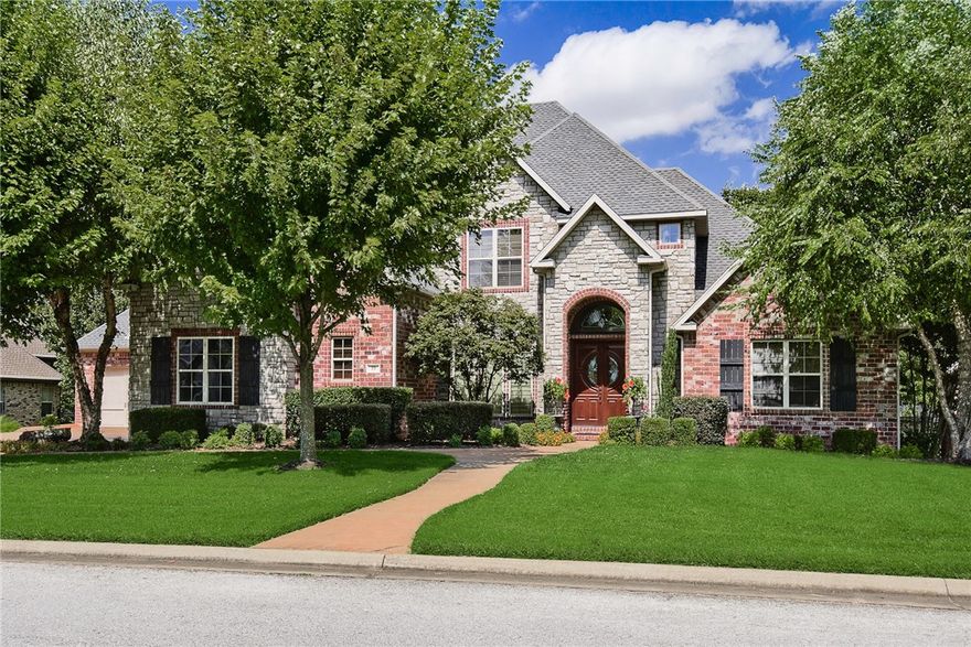 Sophistication in Professional Design Express the Latest in Modern Living! Elegant Foyer boasts Soaring Ceilings & Dramatic Staircase. Spectacular Chef's Kitchen w Double Sinks, Wet Bar, Designer Appl. & Open Living Rm w Toasty Stone FP. French Doors to Outdoor Oasis. Brick Veranda w TV, Firepit Area & Landscaped Private Backyard. Gorgeous Din. Rm, Rich Library w Built-ins, 2nd Office,& Private Guest En-Suite. Master Quarters offers Tons of Natural Light w Walk-in Closet & En-Suite Bath! 3 Oversized Bedrm En-Suites upstairs, Spacious Bonus Rm & Separate Media Rm w Kitchenette.