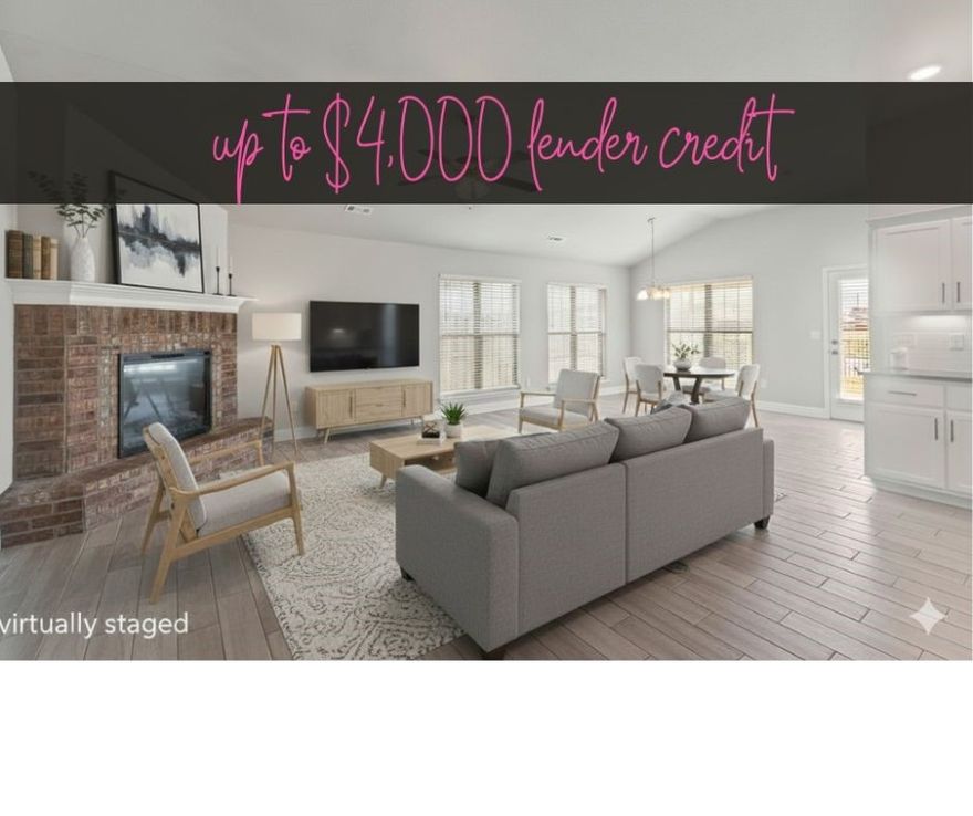 Now offering up to $4,000 credit with preferred lender. Welcome to this well-maintained home offering modern comfort in one of NWA's most sought-after communities. Enjoy a peaceful escape right outside your back door with serene pond views and a walking path with bench right through your back gate. This home sits on a large corner lot in a quiet subdivision and is zoned for some of the highest-rated schools in the state. 

Step inside to an inviting and open floor plan accentuated by a cozy brick fireplace, perfect for relaxing evenings at home. Enjoy modern features and easy flow between the kitchen, dining, and living areas—making everyday living and entertaining effortless. The split floor plan provides separation and privacy between bedrooms. Fresh paint throughout makes the home bright, clean, and move-in-ready.

Located in the rapidly growing town of Centerton, you’ll love being minutes from I-49, parks, shopping, dining, and close to the Bentonville and Rogers amenities without the hustle and bustle.