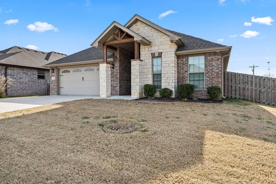 Now offering up to $4,000 credit with preferred lender. Welcome to this well-maintained home offering modern comfort in one of NWA's most sought-after communities. Enjoy a peaceful escape right outside your back door with serene pond views and a walking path with bench right through your back gate. This home sits on a large corner lot in a quiet subdivision and is zoned for some of the highest-rated schools in the state. 

Step inside to an inviting and open floor plan accentuated by a cozy brick fireplace, perfect for relaxing evenings at home. Enjoy modern features and easy flow between the kitchen, dining, and living areas—making everyday living and entertaining effortless. The split floor plan provides separation and privacy between bedrooms. Fresh paint throughout makes the home bright, clean, and move-in-ready.

Located in the rapidly growing town of Centerton, you’ll love being minutes from I-49, parks, shopping, dining, and close to the Bentonville and Rogers amenities without the hustle and bustle.