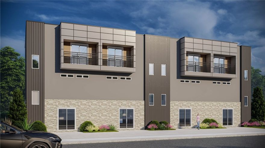 Down the street from U of A Diamond Hog Stadium. Four-plex building with four units. Each unit is a 3BR, 3.5 BA, 3-story townhome/condo with contemporary, open floor design, ensuite bathrooms, quartz countertops, stainless steel, high-efficiency appliances, washer & dryer, programmable thermostats, cozy, electric living room fireplace, spacious tile showers with glass doors, garage door openers, luxury vinyl flooring-no carpet, upper-level tile flooring deck with iron railings. 3 dedicated parking spaces. Under Construction to be completed on or before June 2025. Horizontal property regime. Located in an opportunity zone.