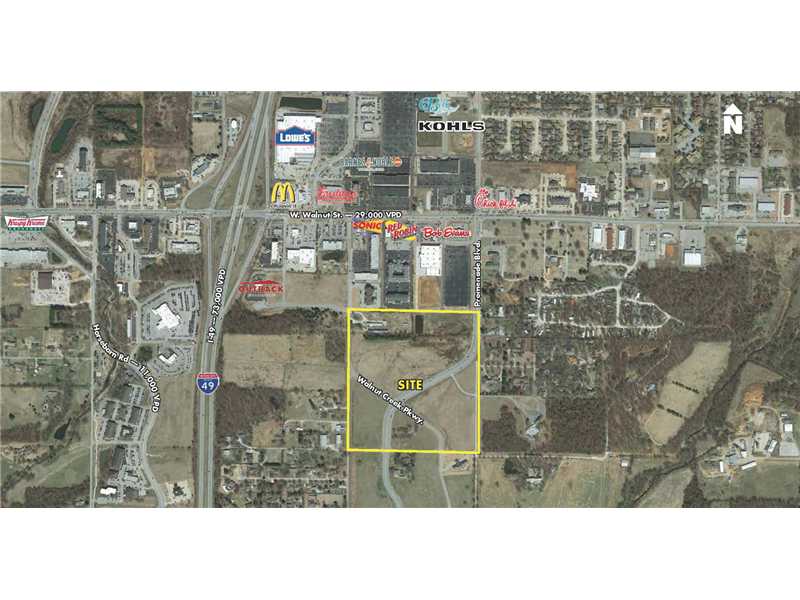 Close proximity to I-540. Located near Scotsdale and Promenade. This area of southwest Rogers is one of the fastest growing areas in Northwest Arkansas. In close proximity to Promenade Mall and Mercy Hospital,Zoned R-O, C-2 and C-3. 6 platted lots ranging from 1.13± acres to 7.64± acres.