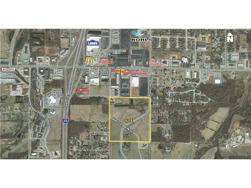 Close proximity to I-540. Located near Scotsdale and Promenade. This area of southwest Rogers is one of the fastest growing areas in Northwest Arkansas. In close proximity to Promenade Mall and Mercy  Hospital,Zoned R-O, C-2 and C-3. 6 platted lots ranging from 1.13± acres to 7.64± acres.