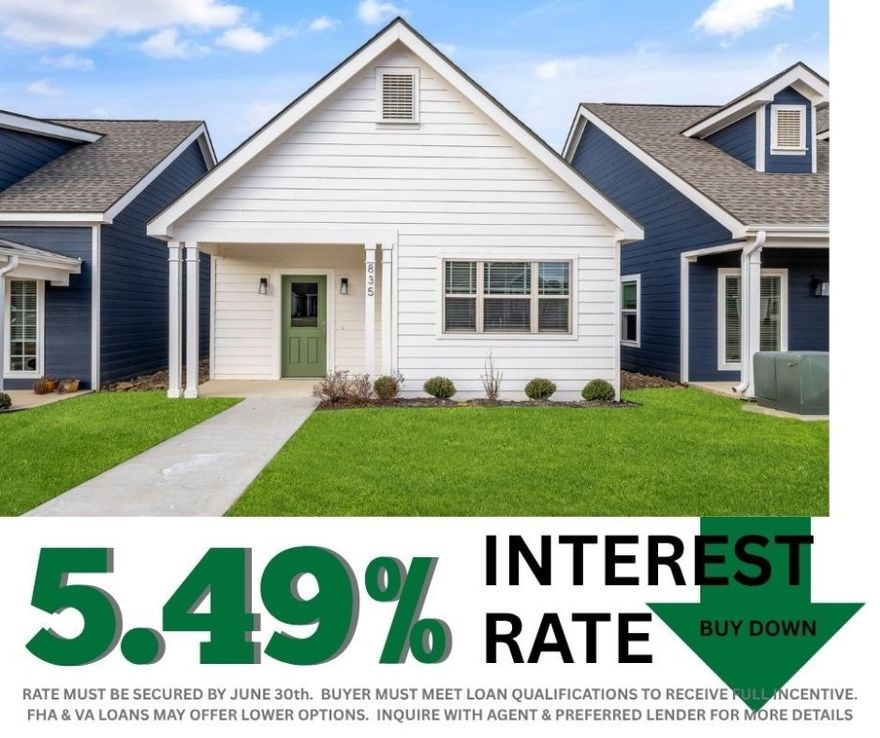 5.49% INTEREST RATE/BUY DOWN! Unbeatable location near Crystal Bridges Museum, the Alice Walton School of Medicine, Downtown Bentonville & Walmart’s new campus. Enjoy a vibrant community with top-tier amenities, including a clubhouse, pool, pickleball court, dog park, yard maintenance & access to the countries top premier mountain biking trails. Fitzgerald floor plan boasts LVP flooring, crown molding, blinds, ample storage & quality throughout. The living room & dining area offer a seamless open floor plan, perfect for entertaining, with abundant natural light & smooth flow into the chef’s kitchen. Chef’s kitchen features 3cm granite countertops, Frigidaire stainless steel appliances, refrigerator, a pantry, tons of storage & abundant natural light. Spacious primary suite includes a perfect ensuite bathroom with walk-in tile shower, double sinks, & large walk-in closet. Patio perfect for entertaining! Oversized garage with ample storage. Staged home at 923 Heights.