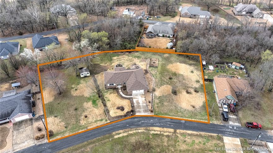 Don't miss this unique opportunity to purchase a home with 2 additional flat lots in Bella Vista--just minutes from Highlands Golf Course, Loch Lomond & I-49! This well-maintained 3 bedroom, 2 bath one-level home offers a split floor plan, pantry, island and built-in desk in the kitchen and a cedar lined closet. Relax in the 3 seasons enclosed porch that has gas & electricity and reinforced for a hot tub and the deck has an electric awning (west facing) for added shade. Other exterior features are a fully landscaped yard with garden beds, water fountain & 16' X 12' storage building with electricity, along with a storm shelter in the oversized 2 car garage.