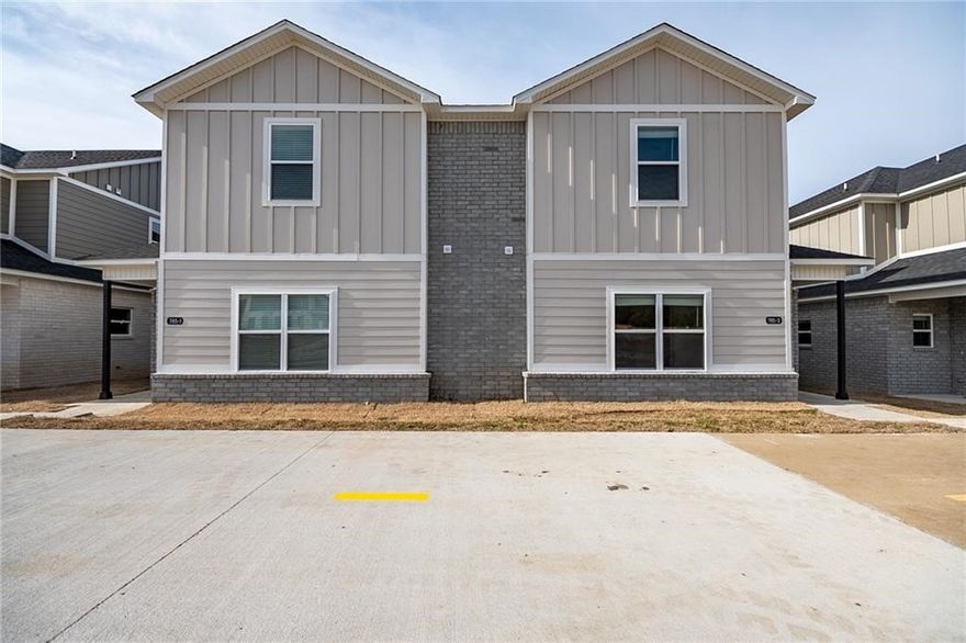 New construction duplex. Each side has 4 bedrooms and 4.5 baths. All bedrooms ensuite. Walk in closets. Main level has open plan with 2 car garage, half bath, Large living room, eating area and kitchen with island. All appliances included. Trail right outside your front door.
