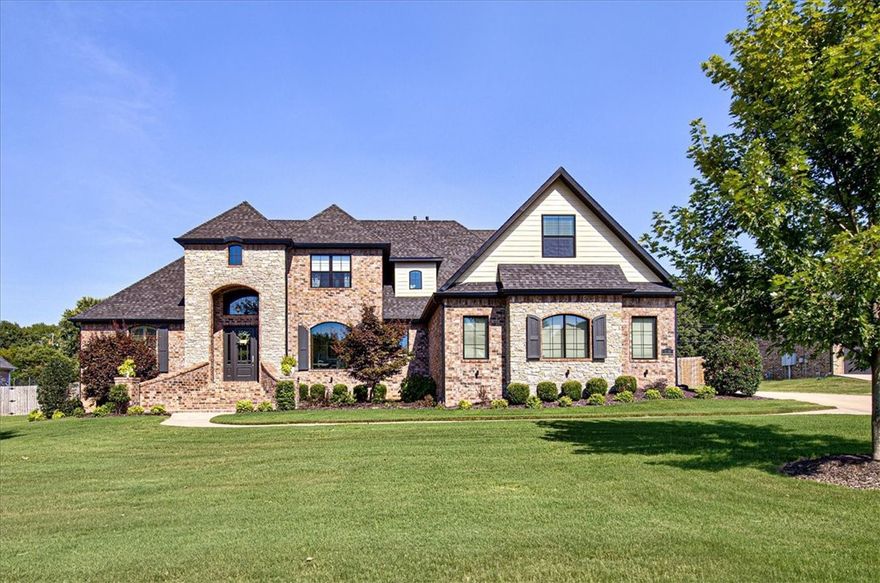 Beautiful residence in the coveted Chapel View Subdivision in East Fayetteville! Step inside to a light-filled interior where the seamless open floor plan harmonizes the grand kitchen, expansive living area & exclusive dining area. Kitchen is a masterpiece, showcasing a generous island, gas cooktop with convenient pot filler, sleek stainless-steel appliances, separate eat-in enclave, ample cabinet storage & an elegant tower wine fridge! Home boasts an impressive 4 bedrooms & 4 full-baths, dedicated home office, large media room for entertainment & a versatile bonus room, ensuring abundant space for both family & friends. Primary suite on the main level features a fireplace for ultimate comfort, an en-suite bath with dual sinks, and walk-in closets. Step outside onto a spacious deck, extending your living space & granting views of the 1-acre lot. Heated saltwater gunite pool awaits, providing a sanctuary of relaxation. This property is your personal oasis, offering a haven to unwind & make lasting memories.