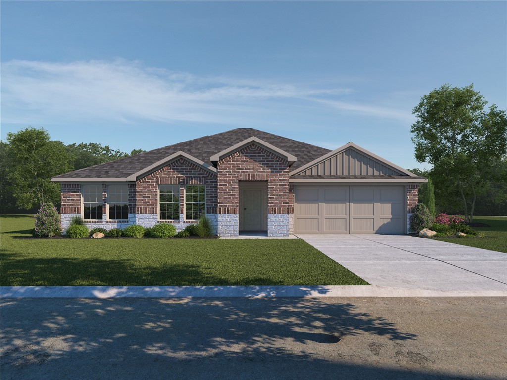 Come see the community in Hylton Place! Located close by the Charlie and Willie George Park that consists of walking trails, dog park, splash pad, ball fields, and tennis courts. A charming single-story COLEMAN plan with 3 bedrooms, and 2 full baths. The home features an open concept layout with a large central family room and kitchen. This island kitchen offers an island bar with quartz counters and a corner walk-in pantry. The sink in the island faces the living room, which will have a cozy electric fireplace. The private main bedroom is located at the back of the home and features a spacious en-suite bathroom, complete with double vanity sink with quartz counters, walk-in closet, and oversized walk-in shower. Luxury Vinyl flooring throughout! Fans in all bedrooms as well as the living room! This home exterior will have 4 sides brick! Covered patio and a landscape package. Garage Door opener! Tankless hot water heater!