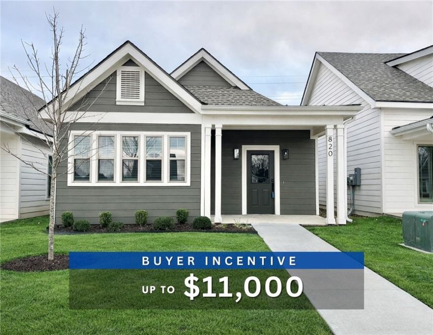 Unbeatable location near Crystal Bridges Museum, the Alice Walton School of Medicine, Downtown Bentonville & Walmart’s new campus. Enjoy a vibrant community with top-tier amenities, including a clubhouse, pool, pickleball court, dog park, yard maintenance & access to the countries top premier mountain biking trails. Fitzgerald floor plan boasts LVP flooring, crown molding, blinds, ample storage & countertops, Frigidaire stainless steel appliances, refrigerator, a pantry, tons of storage &abundant natural light. Spacious primary suite includes a perfect ensuite bathroom with walk-in tile shower, double sinks, & large walk-in closet. Patio perfect for entertaining! Oversized garage with ample storage. Staged home at 915 Heights.