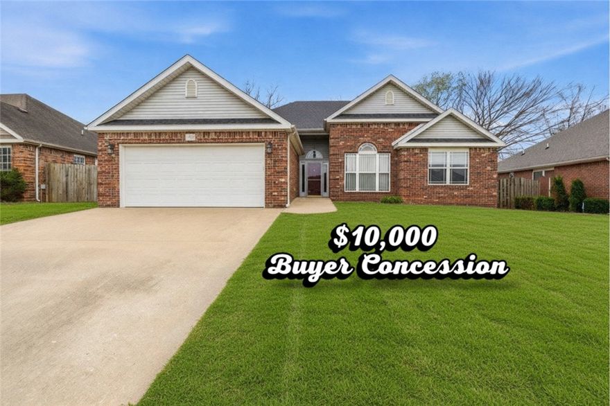 $10,000 buyer concession with an accepted offer; use it however it helps you most, from closing costs to updates or even buying down your rate! This home has the kind of layout that just works; vaulted ceilings, a cozy fireplace, and an open flow that keeps everything feeling light, bright, and connected. The kitchen is clean and functional with stone countertops, tile backsplash, and plenty of space to cook, gather, or gradually make your own. The primary suite offers a comfortable setup with a double vanity and walk-in shower. One of the guest bedrooms even includes a loft-style setup, adding a fun and flexible bonus space. With solid bones and room to personalize, this is a great opportunity to step in and create value over time. Refrigerator, washer, and dryer all convey.