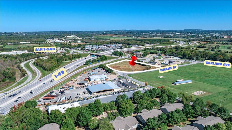 Exceptional opportunity to own 3.09 acres of high-visibility commercial land positioned directly off I-49 in the heart of Fayetteville's fastest growing corridor. Located a short distance from the University of Arkansas, Uptown Fayetteville, and major retail, dining, and medical services, this site offers unmatched exposure and accessibility.

This tract provides ideal frontage along W. Drake St. with immediate access to I-49, College Ave/71B, and easy connectivity to Springdale, Rogers, and the larger Northwest Arkansas metro. Beneficial C-2 zoning allows for a wide range of uses.