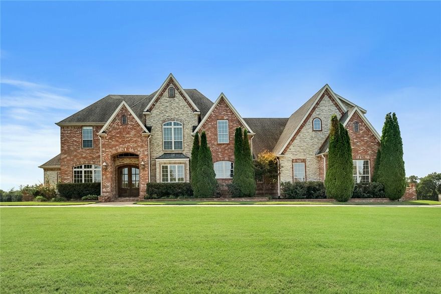 Spacious home in coveted Churchill Downs S/D.  Multiple flex spaces, 4-5 bedrooms, master downstairs, 2 fireplaces, formal office/study.  Large 2 Acre lot with swimming pool, pool cabana, covered back patio.  Well thought out floor plan with spacious master suite downstairs.  This is an estate home on a quiet cul-de-sac street in a gated community, conveniently located in the center of NWA.