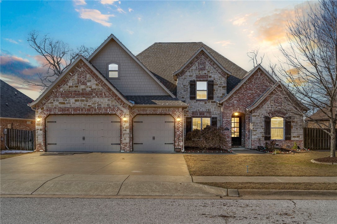This spacious & meticulously designed home offers 5 bedrooms & 3.5 bathrooms including an office, making it perfect for a growing family or those in need of extra space. The kitchen features built-in double ovens, custom cabinets, a large island, a generous pantry, eat-in kitchen, & separate dining area. The open concept flows seamlessly into the living room, where a cozy fireplace creates a welcoming ambiance. The master suite is complete with a double vanity, soaker tub, custom tile shower, abundant cabinet space, & an oversized walk-in closet. Upstairs, you'll find additional bedrooms and a full bath. Step outside to enjoy the covered patio. 171 sq ft backyard shed conveys. Don't miss out on this exceptional home!