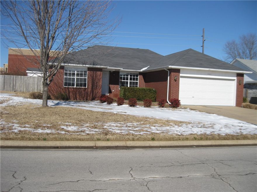 Amazing location with BHS around the corner. Walk or bike to the new Walmart Campus. Easy access to downtown. 3-bedroom 2-bath and 2 car garage. Large privacy fenced back yard with small storage shed. Refrigerator conveys. Washer and dryer provided for tenant convenience only. 1 pet negotiable with increased deposit. All adult occupants must complete application. $50/person to apply.