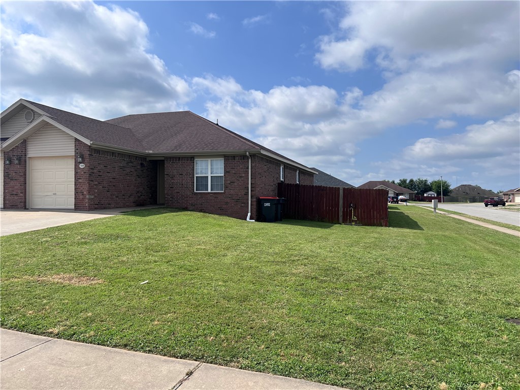 Available today! Super clean 3 bedroom, 2 bath 1 car garage, new LVP flooring, fresh paint, large private fence back yard. Living room open to kitchen. Kitchen includes new counter tops, plenty of cabinets and counter space. Great location close to everything in NWA. $40 application & processing fee per adult, pets are negotiable, No Cats.