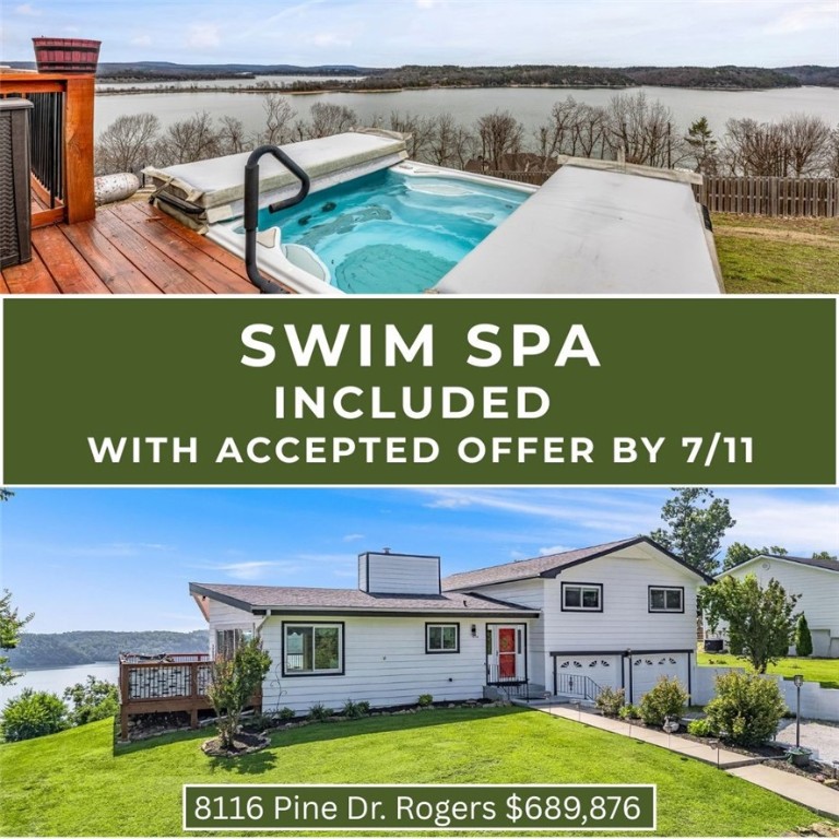 Stunning Beaver Lake Beauty! Move-In Ready with lots of updates throughout home, so come wake up to this breathtaking, year-round lake view from this beautifully updated 2,375 sq. ft. home, these forever views are expansive. This updated home features 3 bedrms, 2.5 baths, and two spacious living areasāone that can easily serve as a 4th bedroomāthis home offers both comfort and flexibility. Enjoy a stylish, new custom kitchen with all upgraded appliances included. Home features fresh paint, new flooring, new roof, new deck, whole house generator adds comfort and security and so many added accents throughout, making it truly move-in ready. Step outside onto the expansive deck to take in panoramic lake views or unwind in the swim spa, which conveys with an acceptable offer. Located just 8 miles from downtown Rogers and the Railyard bike trails, with Prairie Creek Marina minutes away. Community boat launches nearby make lake living effortless. Come like the lake like in style and with lake views everyday!